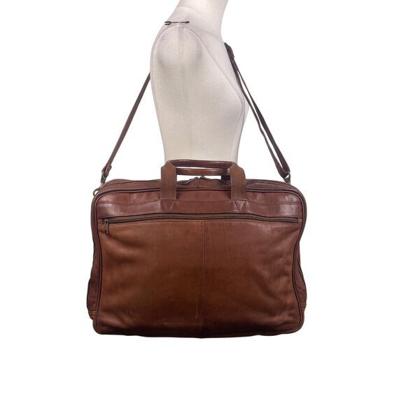 Heritage Men’s Brown Full Grain Leather With Strap & Handles Portfolio Bag - Picture 14 of 15